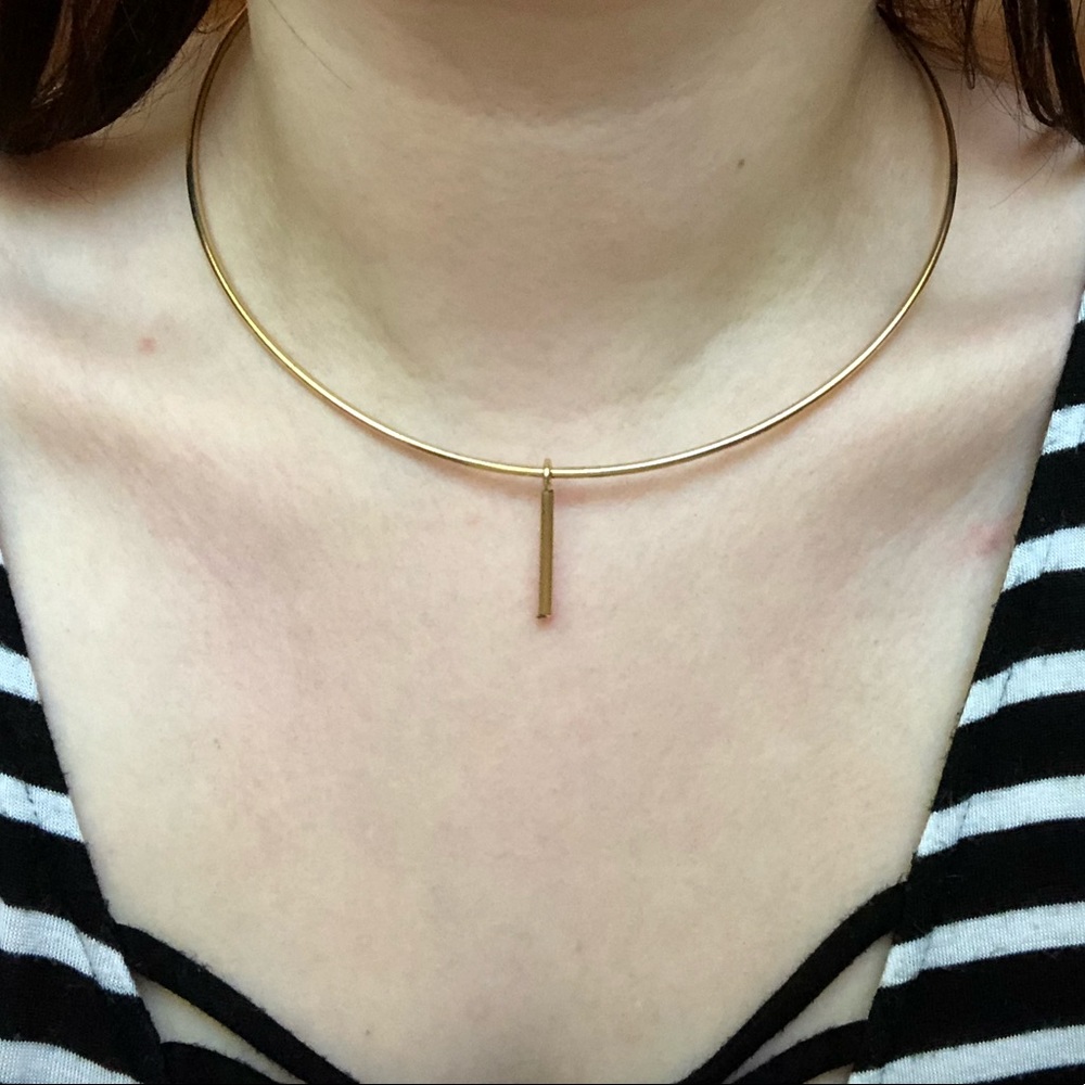 anthropologie gold collar necklace
